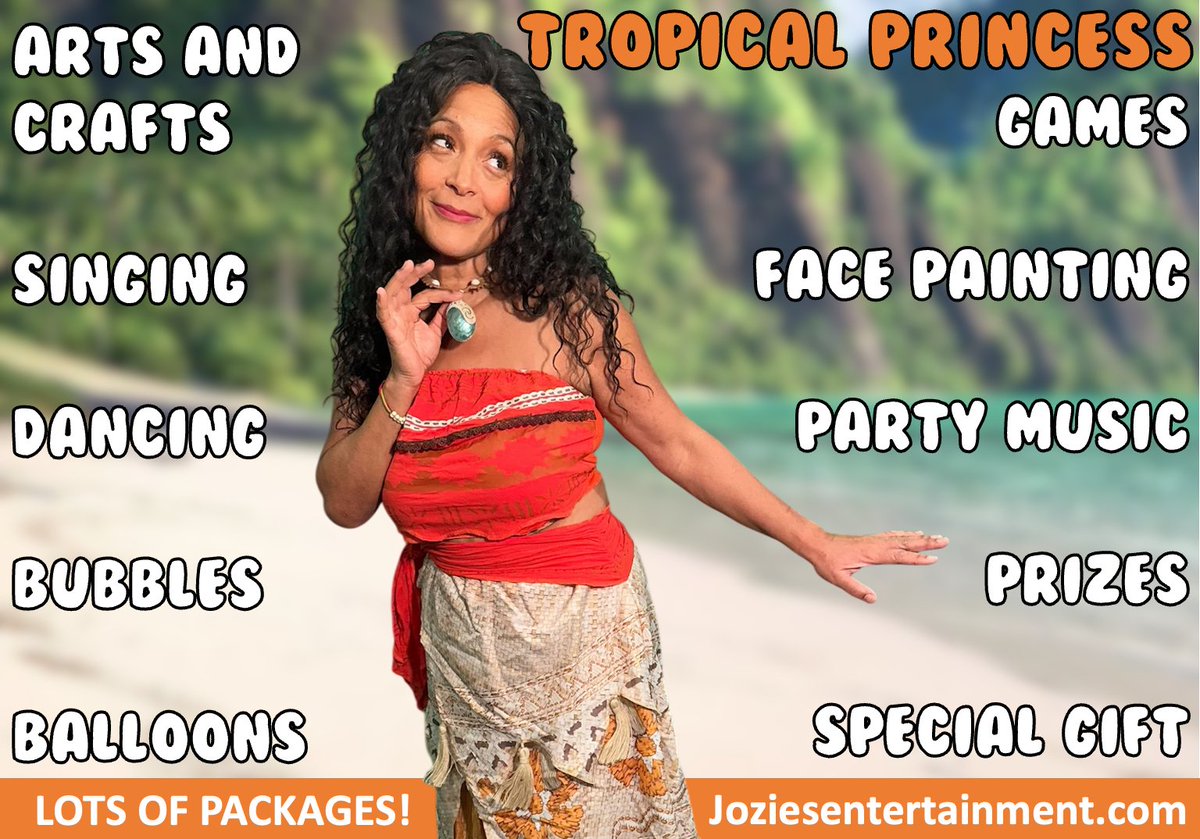 Josiesfacepaint's tweet photo. Book a Tropical Princess visit to make your event extra special! 
Visit https://t.co/1civOGSfah 
Lots of packages available! 
#moana #princessparty #partyentertainment https://t.co/Bed4wIHWUe