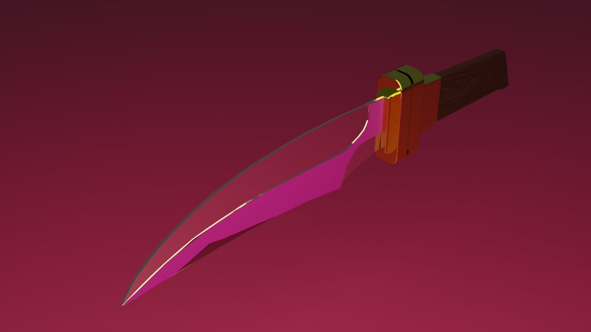 「blenderでジキハイのナイフを作ってみた!クリスタの方でも開けるのを確認。式」|キミドリヅクシのイラスト