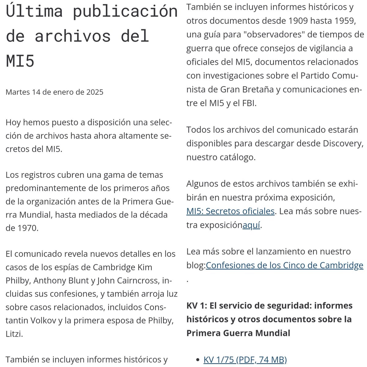 Pakcs10's tweet photo. 🟥 Última publicación de archivos del #MI5

➡️ Desde hoy, 14/01/2025 se pone a disposición una selección de archivos hasta ahora altamente #secretos del #MI5

#Inteligencia #Seguridad #Defensa #Contrainteligencia
#Seguimientos #Vigilancia #Ocultación
👇

https://t.co/qH3A4uRngA
. https://t.co/qzS37qlK46