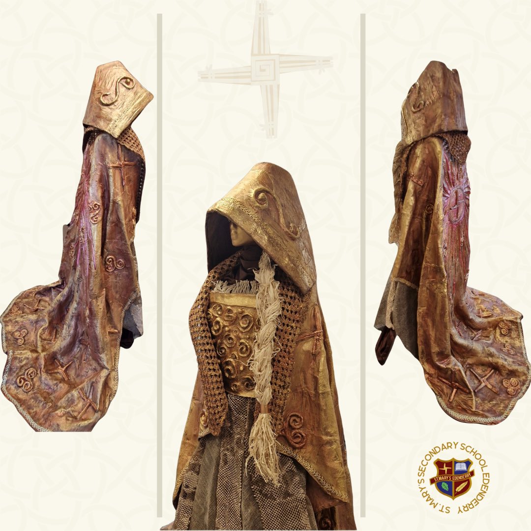 SMESecondary's tweet photo. A Visual Art group from Transition year in St. Mary's under the guidance of Ms. Farrell have created a beautiful sculpture entitled 'Brigid, Goddess and Saint! The group reflected on the customs, traditions and symbols associated with Brigid's story. https://t.co/eRzt2z4bqy