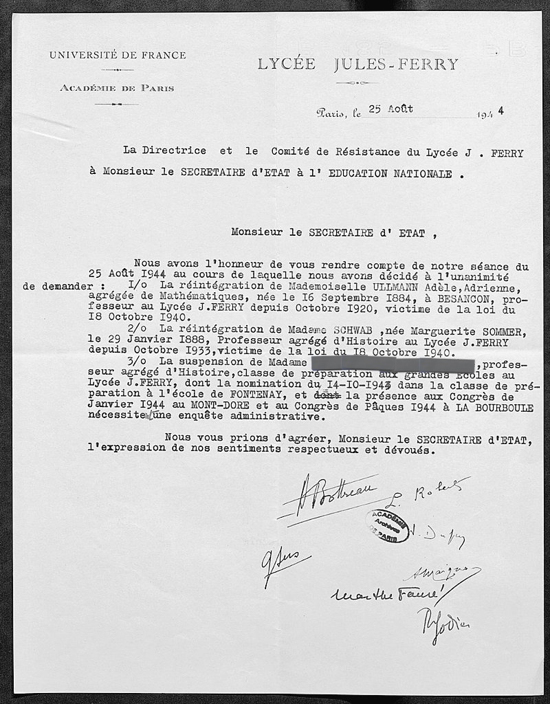 Souscription publique - Appel aux dons

Pour ériger un monument aux élèves juives assassinées dans les camps nazis et aux fonctionnaires ayant défendu la France et la liberté, l'association historique lance un appel aux dons ! #80ansDeLaLibération

Infos: lyc-jules-ferry.fr/?page_id=4335