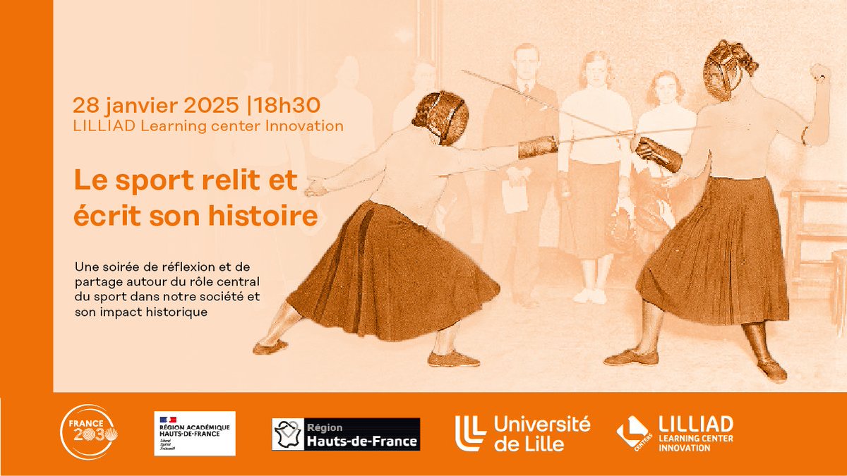 🧵 Le 28 janvier à 18h30, #Xperium vous propose une soirée de réflexion et de partage autour du rôle central du sport dans notre société et son impact historique.

👉 lilliad.univ-lille.fr/actualites/det…