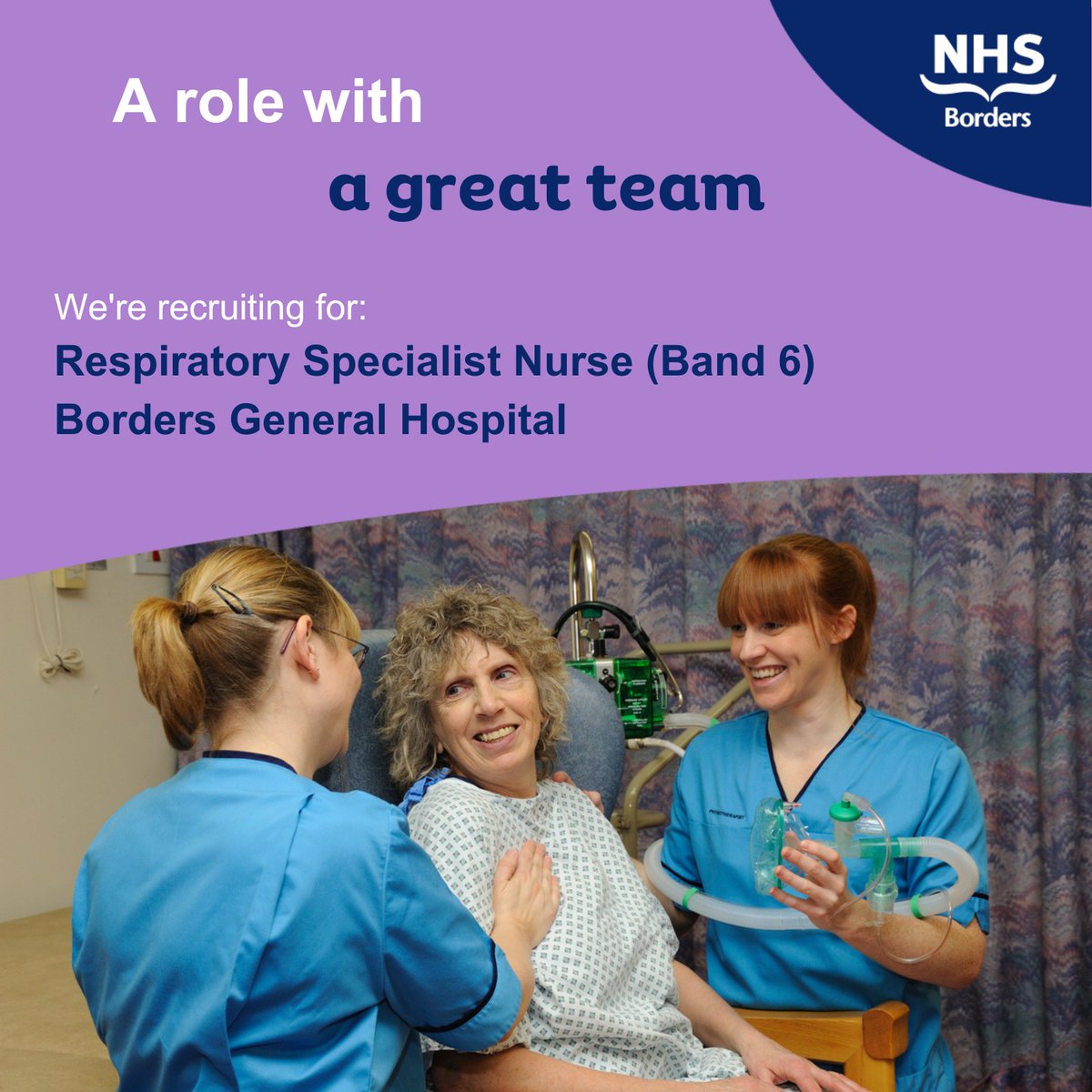 We are recruiting for a Band 6 Respiratory Specialist Nurse to provide specialist respiratory care, support and expertise for patients with a variety of respiratory conditions.

👉 Find more information and how to apply here: apply.jobs.scot.nhs.uk/Job/JobDetail?…