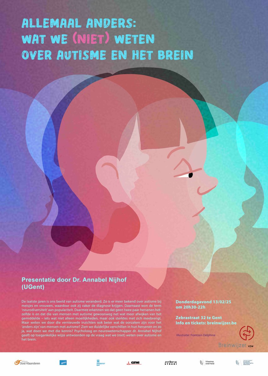 Breinwijzer vzw (@breinwijzervzw) on Twitter photo 13/2 Allemaal anders: wat we (niet) weten over autisme en het brein <a href="/Departement_EWI/">Departement EWI</a> <a href="/ugent/">UGent</a> Dr. Annabel Nijhof (UGent) #autisme <a href="/Zebrastraat/">Zebrastraat</a> breinwijzer.be/evenementen/al… 13/2 Allemaal anders: wat we (niet) weten over autisme en het brein <a href="/Departement_EWI/">Departement EWI</a> <a href="/ugent/">UGent</a> Dr. Annabel Nijhof (UGent) #autisme <a href="/Zebrastraat/">Zebrastraat</a> breinwijzer.be/evenementen/al…