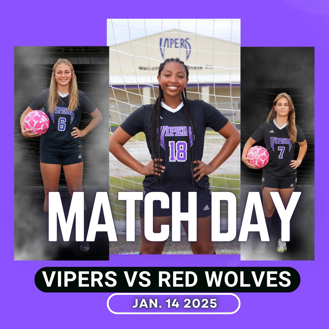 🚨🚨 Game Day Alert! 🚨🚨
The Lady Vipers are hitting the road to Edgewood to take on the Red Wolves! Let’s bring the energy and support our team! 
📅 Date: Tuesday Jan. 14
📍 Location: Edgewood High School 
⏰ Time: 5pm