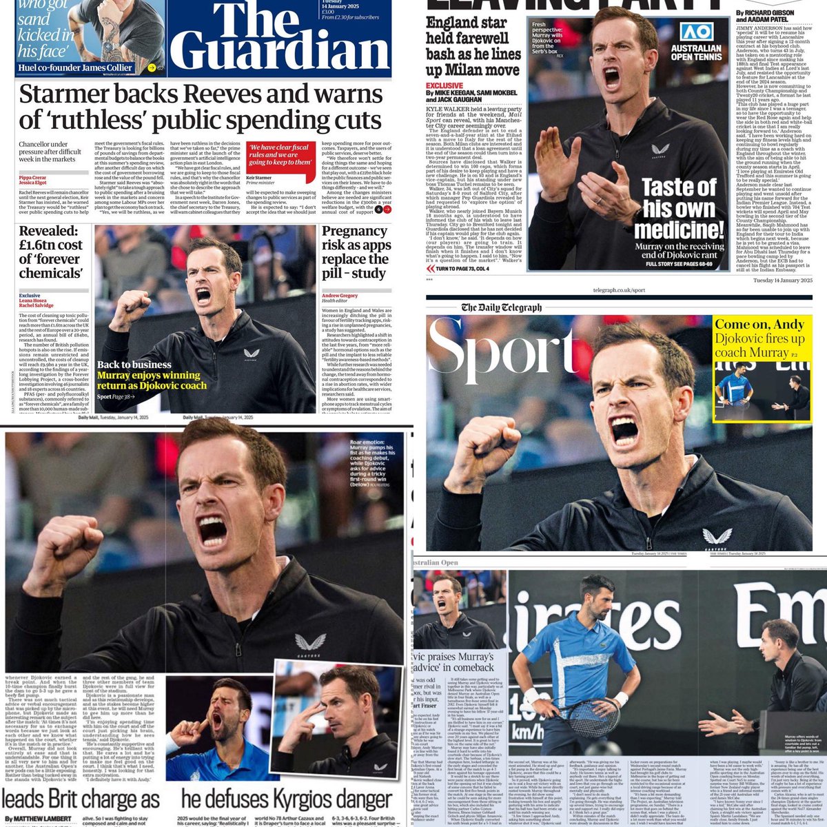 EllaLing23's tweet photo. It’s like he never left..some of my work in the 🇬🇧 papers this morning 🙏🏻📸 @andy_murray @ShutterstockNow @AustralianOpen #tennisphotography @the_LTA @CanonUKandIE https://t.co/TqFukWcDqd