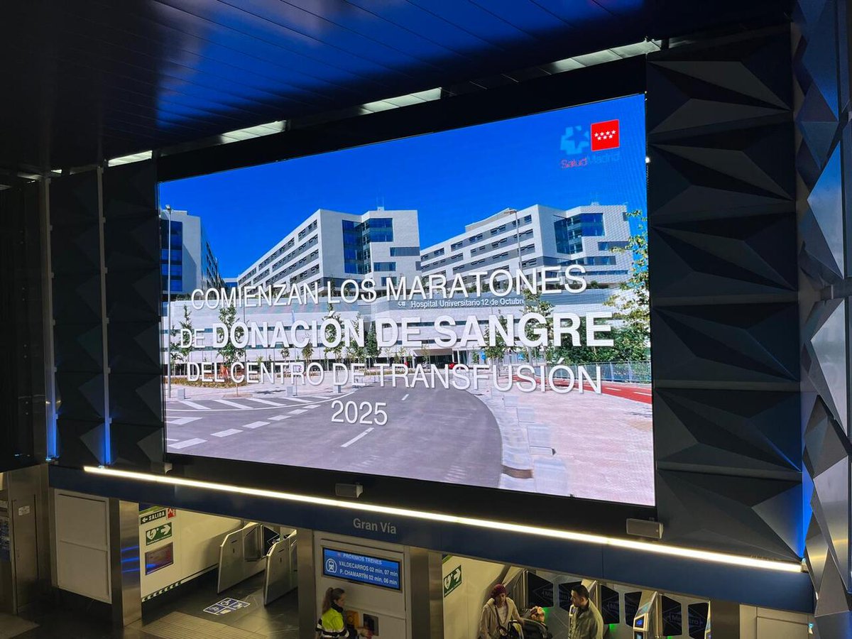 H12Octubre's tweet image. ❤️ Gracias a @metro_madrid por apoyar nuestro Maratón de donación de #sangre que celebramos el 𝟭𝟱 𝗗𝗘 𝗘𝗡𝗘𝗥𝗢. ¡Os esperamos a todos! 🩸

📍 Hospital nuevo: 8:30-21:00H.
📍 Centro de Actividades Ambulatorias: 8:30-15:00H.

#Usera #Carabanchel #Villaverde #somosdel12