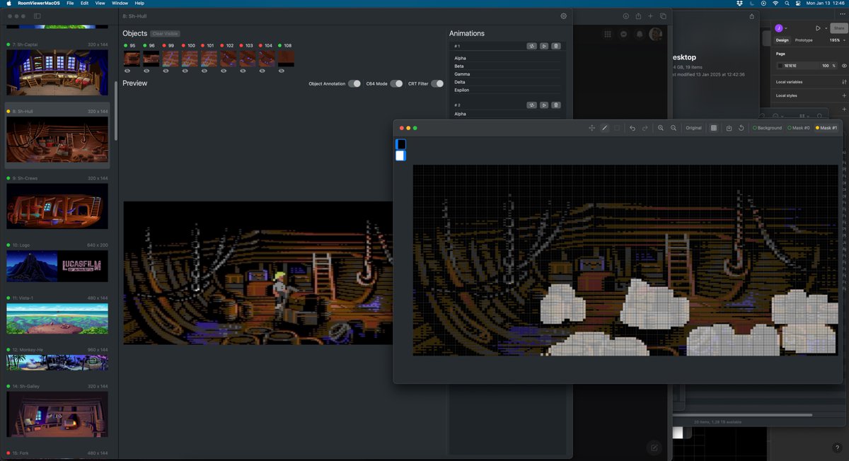 j_ljunggren's tweet image. Awesome tools are key, and I got one from Andreas Larsson (the coder) for creating the graphics in Monkey Island.
I’m currently working on the clipping masks and polishing backgrounds.
#c64 #commodore64 #pixelart #monkeyisland #game #Retro