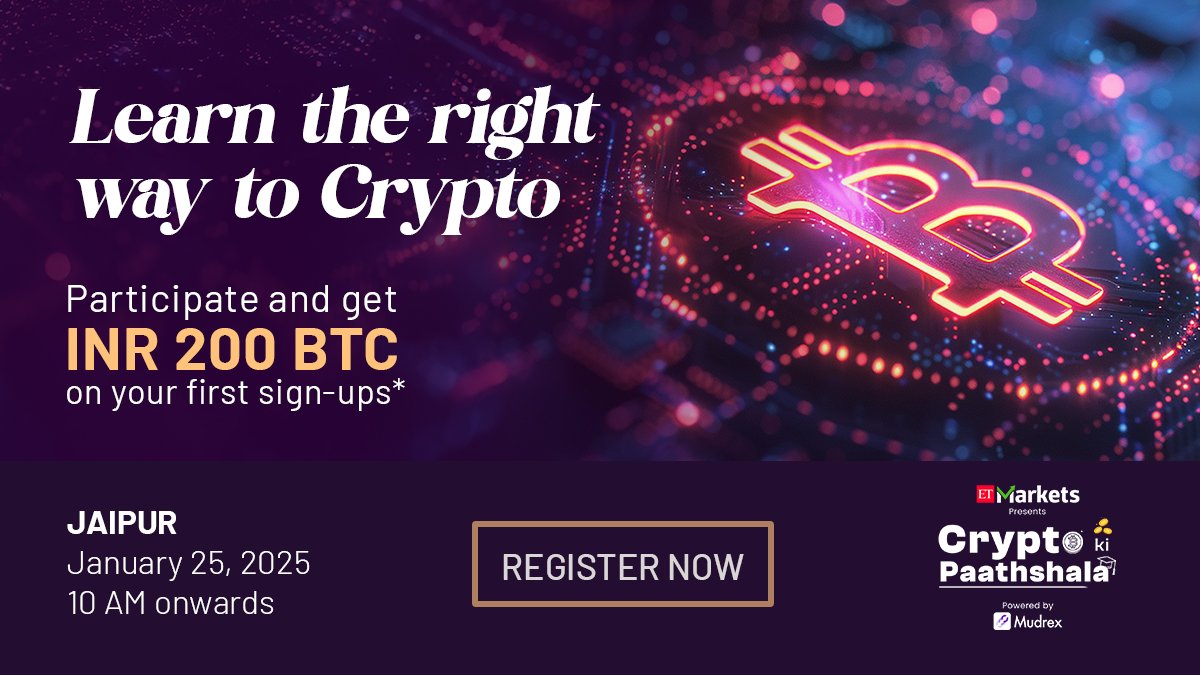 Advertorial | Attention, crypto enthusiasts! #CryptoKiPaathshala, powered  by Mudrex, is coming to Jaipur on 25 January 2025. Secure your spot today  at a throwaway price of ₹399, slashed from the regular price