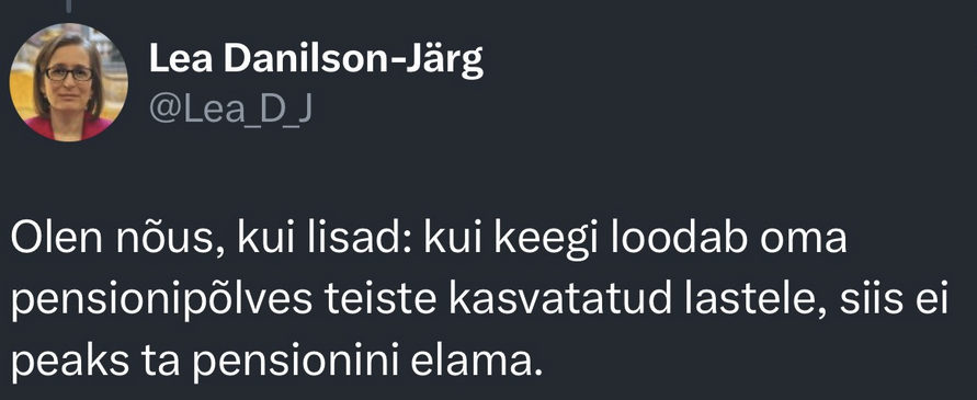 Kurvastus's tweet photo. @ebavalitsus Aga samas nad pensionini ikka ei peaks elama? https://t.co/tLHHIpnJhv