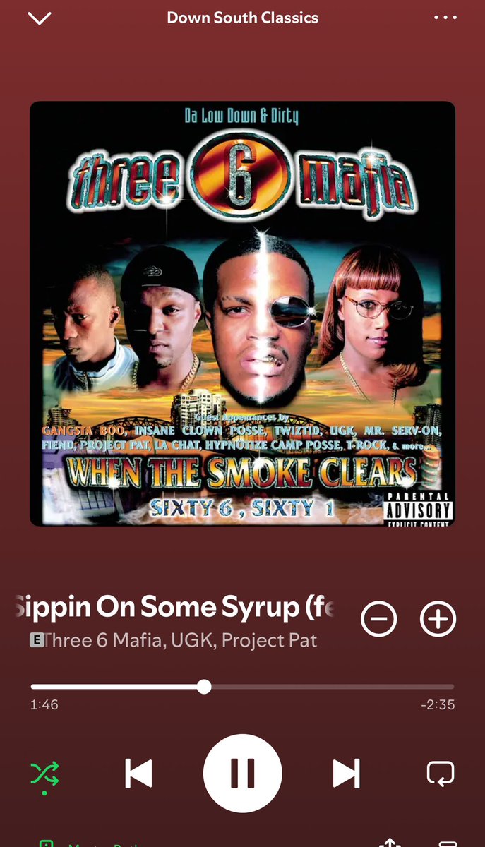 CoastRebDMR's tweet image. Project Pat is so underrated. That first drop of the hook is 👌. So smooth! #36mafia #projectpat