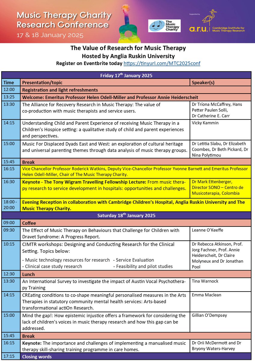 Only a few days to go until the MTC/ARU Research Conference.  There are still a few places available online and in person so get your ticket here! tinyurl.com/MTC2025conf