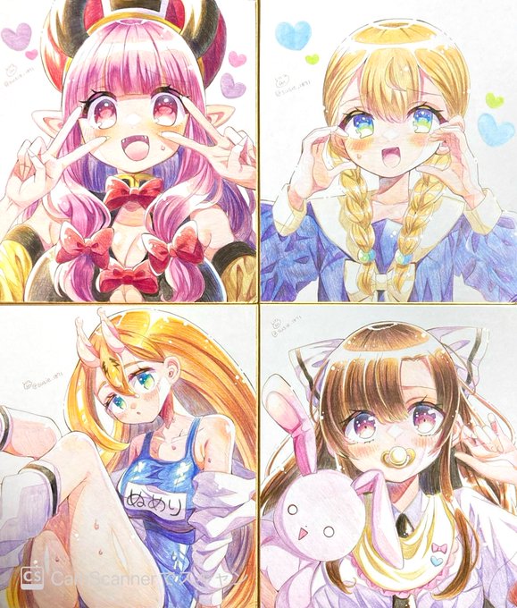 関西コミティア72に持っていく色紙(大)はこの4枚です!頒布価格5000円です!19日よろしくお願いいたします～#関西コミティア72 #関西コミティア#関コミ 