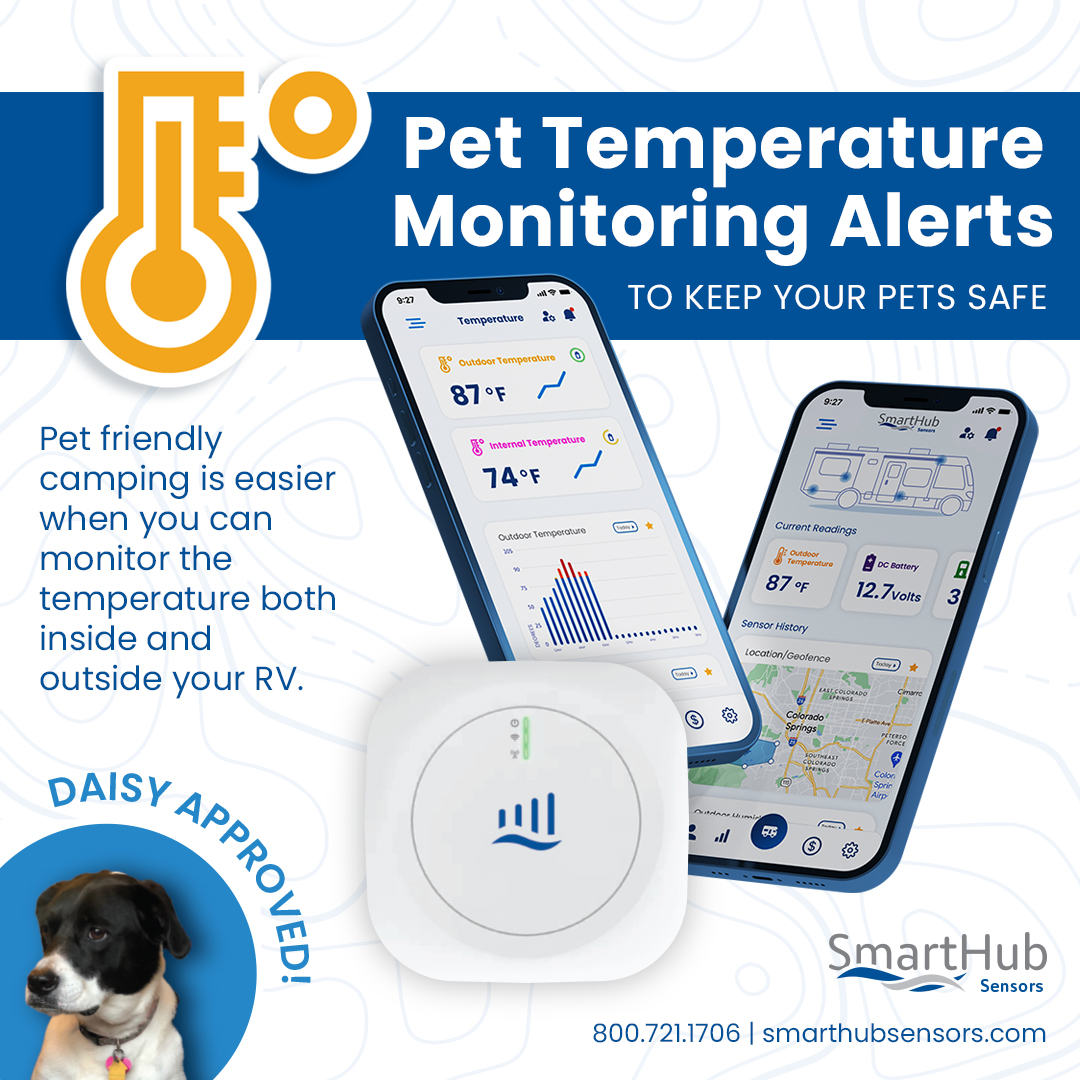smarthubsensors's tweet image. Keeping pets like Daisy comfy and safe on the road

Our CEO and his wife love exploring the outdoors, and thanks to our pet temperature monitoring sensor and real time updates, they can enjoy their hikes knowing Daisy is safe and cozy in the RV.