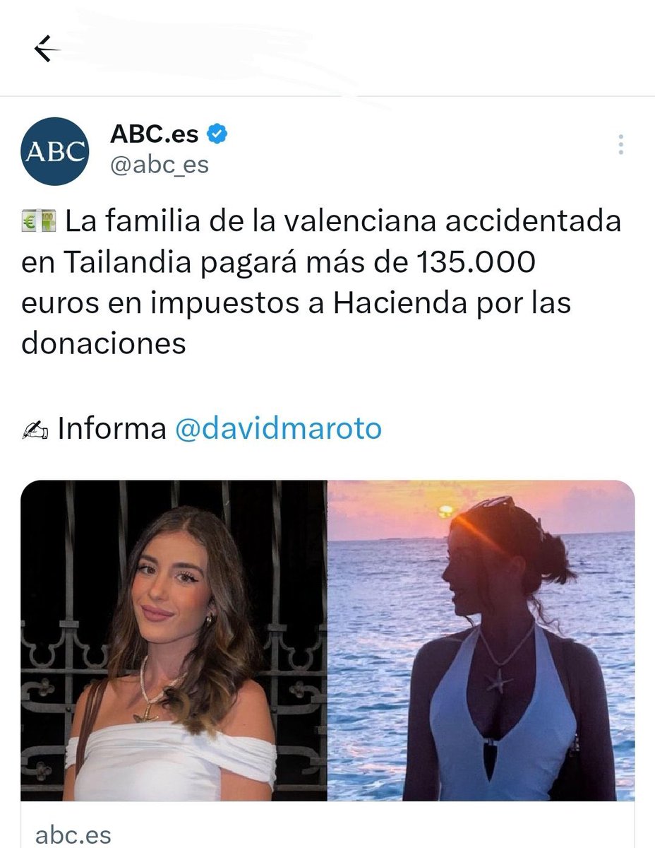 JaviRodrigo11's tweet image. Se accidentó en Thailandia; cómo es española, el Gobierno no sufraga nada, y hubo de hacerse un crowdfunding para costear los gastos sanitarios y traerla de vuelta a España en un avión medicalizado privado.

Tela

Pues ahora la Hacienda “pública” que no la ayudó, les roba 135.000…