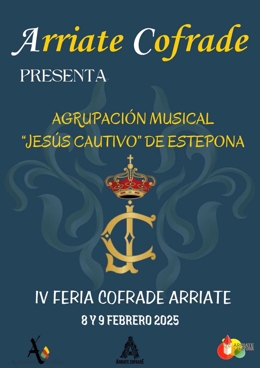 feriacofrade's tweet photo. 🎶🎺AM “JESÚS CAUTIVO” - IV ARRIATE COFRADE🎶🎺

👏🏼Seguimos anunciando formaciones musicales que nos acompañarán en esta IV edición de “Arriate Cofrade”, y en esta ocasión, tenemos el placer de anunciarles la participación de la Agrupación Musical “Jesús Cautivo”.@AMCautivo https://t.co/s0yJL5zIUq