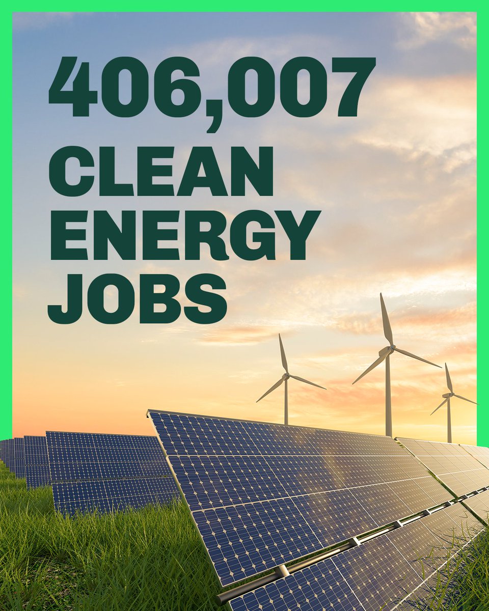 BREAKING: Since August 2022, companies have announced 400,000 new clean energy jobs and counting.

Solar, EVs, energy storage, and more are powering our future. Trump might want to roll back progress, but we can’t afford to go backwards ⚡
climatepower.us/clean-energy-b…