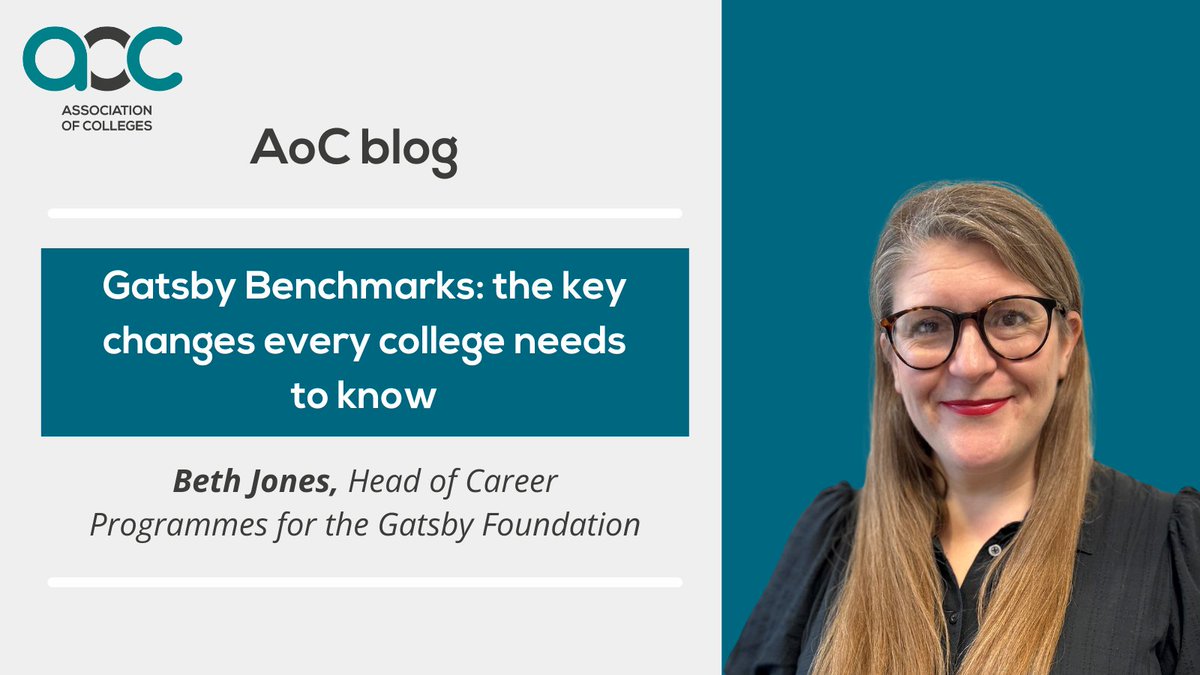"Careers information not only needs to be shared with young people but also used by them to inform their decisions." - Beth Jones, Head of Career Programmes for <a href="/GatsbyEd/">Gatsby Education</a>, in our new blog.

Read here:
aoc.co.uk/news-campaigns…