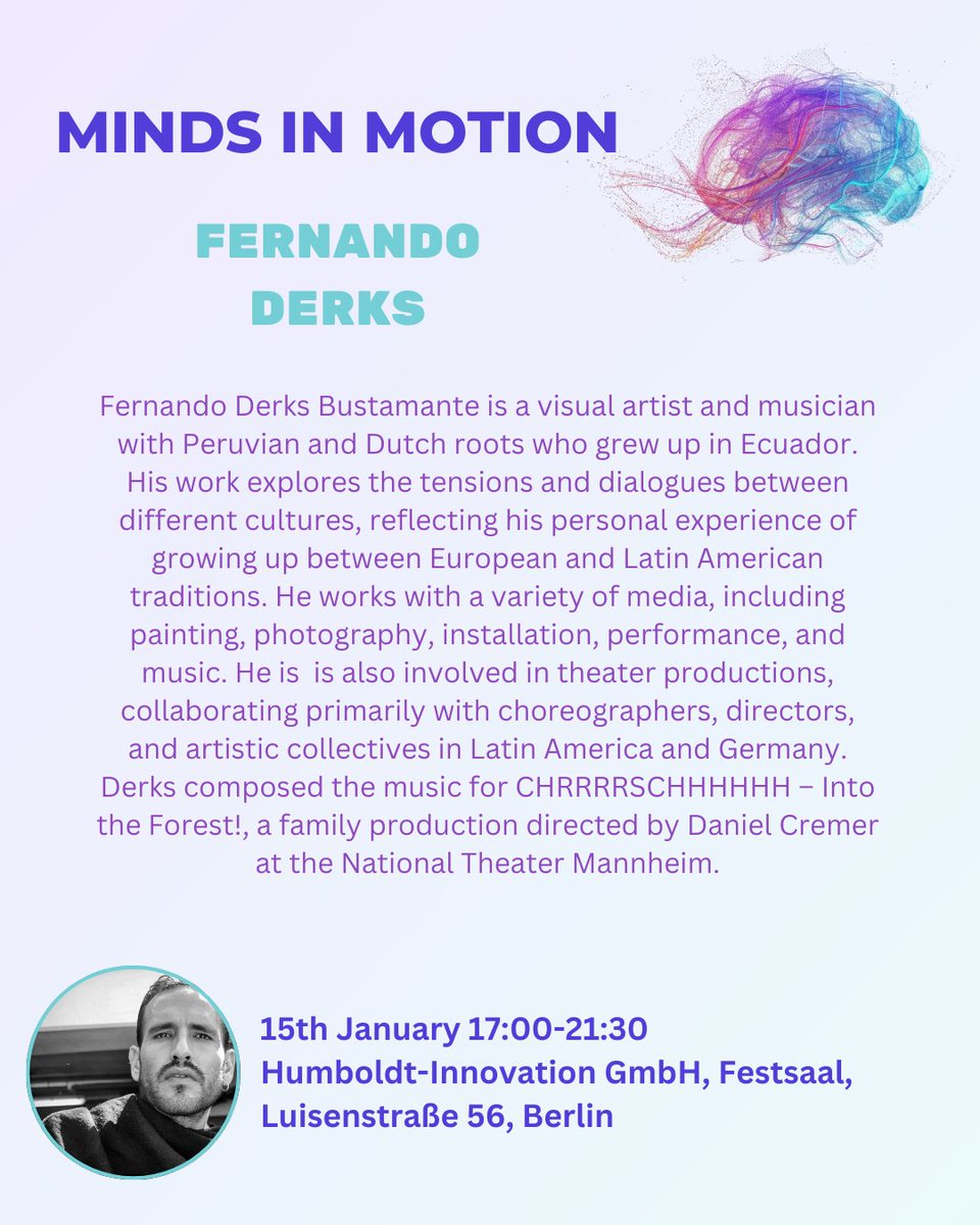 edge_neuro's tweet photo. Announcing the speakers and artists for the upcoming #MindsinMotion event co-organized with @ANTNeuro: Alexander Carrillo and Fernando Derks collaborated to create "The Dancing Mind." Join us tomorrow to see it! 

Register here: https://t.co/GpcE54wth5 https://t.co/lf1NPM8kmb