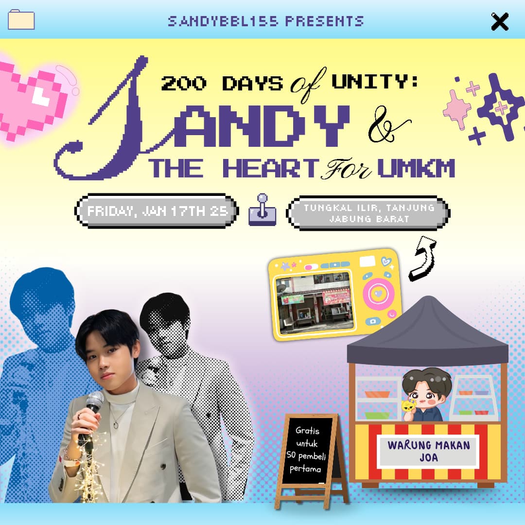 sandybbl155's tweet photo. Celebrating 200 days with Sandy 🎉💫

Sandy Bubble presents: 𝐻𝑒𝑙𝑝𝑖𝑛𝑔 𝑈𝑀𝐾𝑀 𝑆ℎ𝑎𝑟𝑖𝑛𝑔 𝑘𝑖𝑛𝑑𝑛𝑒𝑠𝑠 𝑤𝑖𝑡ℎ 𝟱𝟬 𝗽𝗮𝗰𝗸𝘀 𝗼𝗳 𝗳𝗼𝗼𝗱 🛍️🍱 

Let’s keep spreading love and support together! 💗

📅 Friday, Jan 17th 2025
📍 Tungkal Ilir, Tanjung Jabung Barat

#SandYourHeart