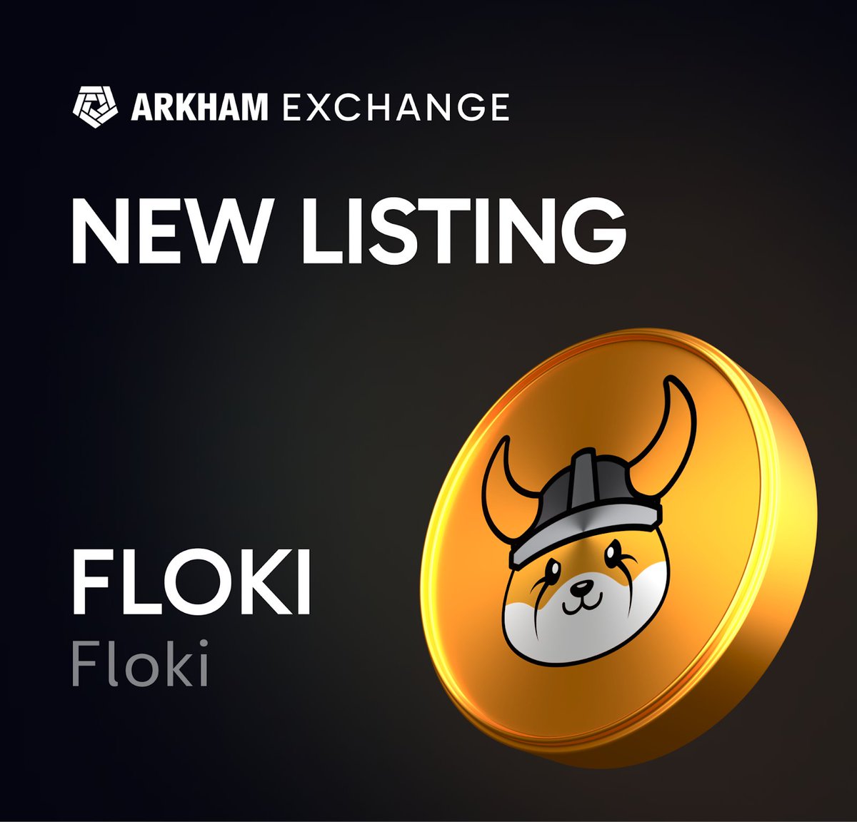 arkham's tweet photo. ANNOUNCING NEW EXCHANGE LISTING: FLOKI

FLOKI will be added to the Arkham Exchange, for both spot and perpetual pairs.

Trading will go live at 12pm EST today.