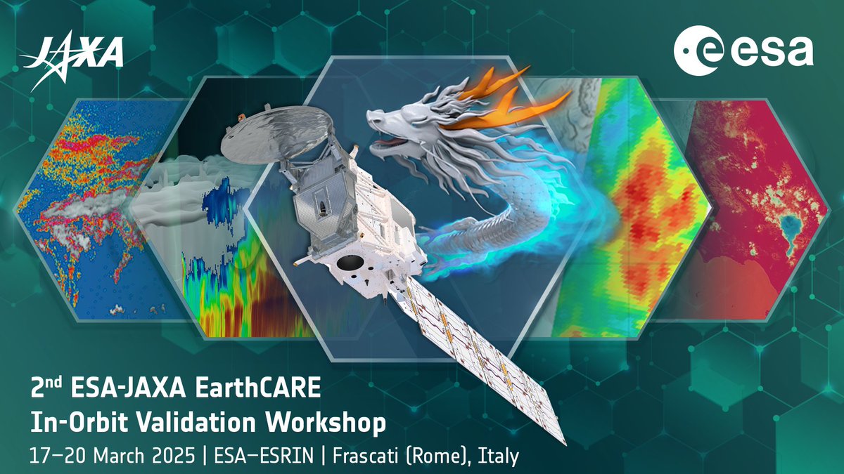 ESA's EarthCARE mission (@esa_earthcare) on Twitter photo EarthCARE's second in-orbit validation workshop takes place at <a href="/ESA_EO/">ESA Earth Observation</a> ESRIN, March 17-20.
Abstracts should be in by Jan 26!
👉earthcare-validation-2025-2.org EarthCARE's second in-orbit validation workshop takes place at <a href="/ESA_EO/">ESA Earth Observation</a> ESRIN, March 17-20.
Abstracts should be in by Jan 26!
👉earthcare-validation-2025-2.org