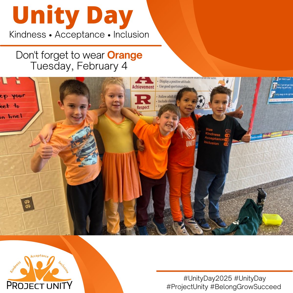 AACountySchools's tweet image. #UnityDay is coming!
Don&apos;t forget to wear orange on Tuesday, February 4 to show your support and celebration of Unity Day #UnityDay #UnityDay2025 #ProjectUnity 
#BelongGrowSucceed