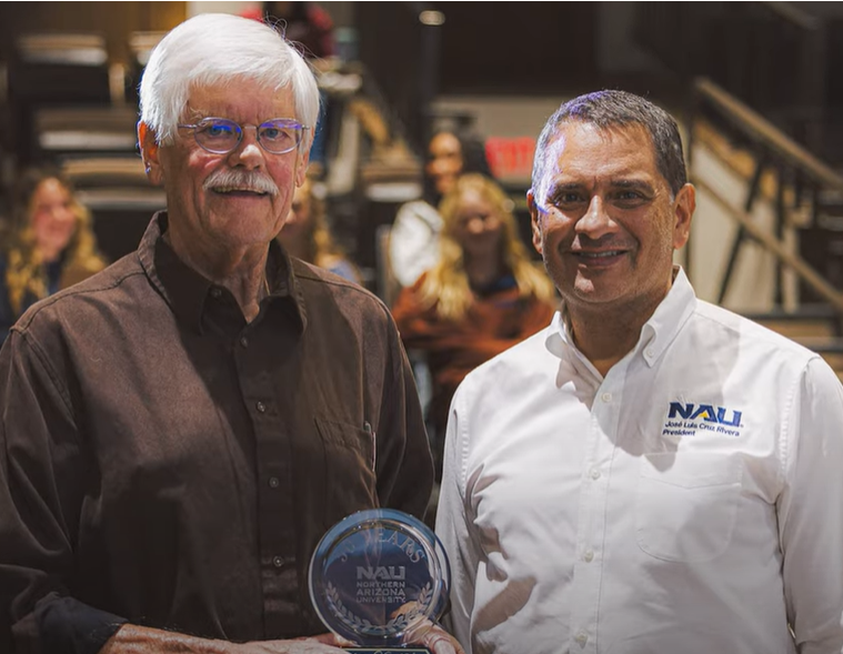 Sociology's own Dr. Lucas accepting his award for 50 years (yes, that's half a century!) of service at NAU was among the highlights of Dr. Cruz Rivera's Fall 2024 Recap. Watch the full video here: youtu.be/ATWMJZjKR1c?si…