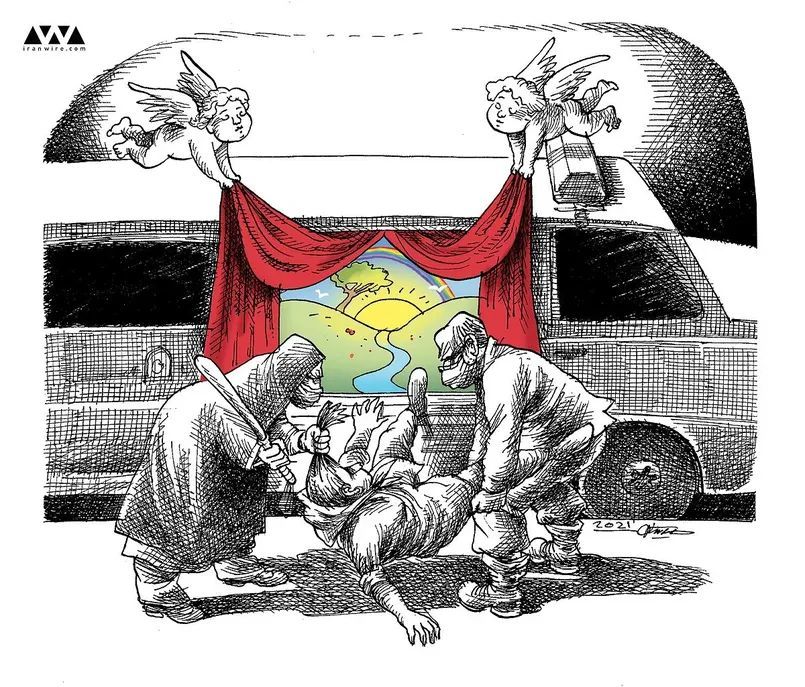 IranWireEnglish's tweet photo. Forcing Women Into Paradise

#factchecking #MahsaAmini #WomanLifeFreedom https://t.co/updReRBEfS