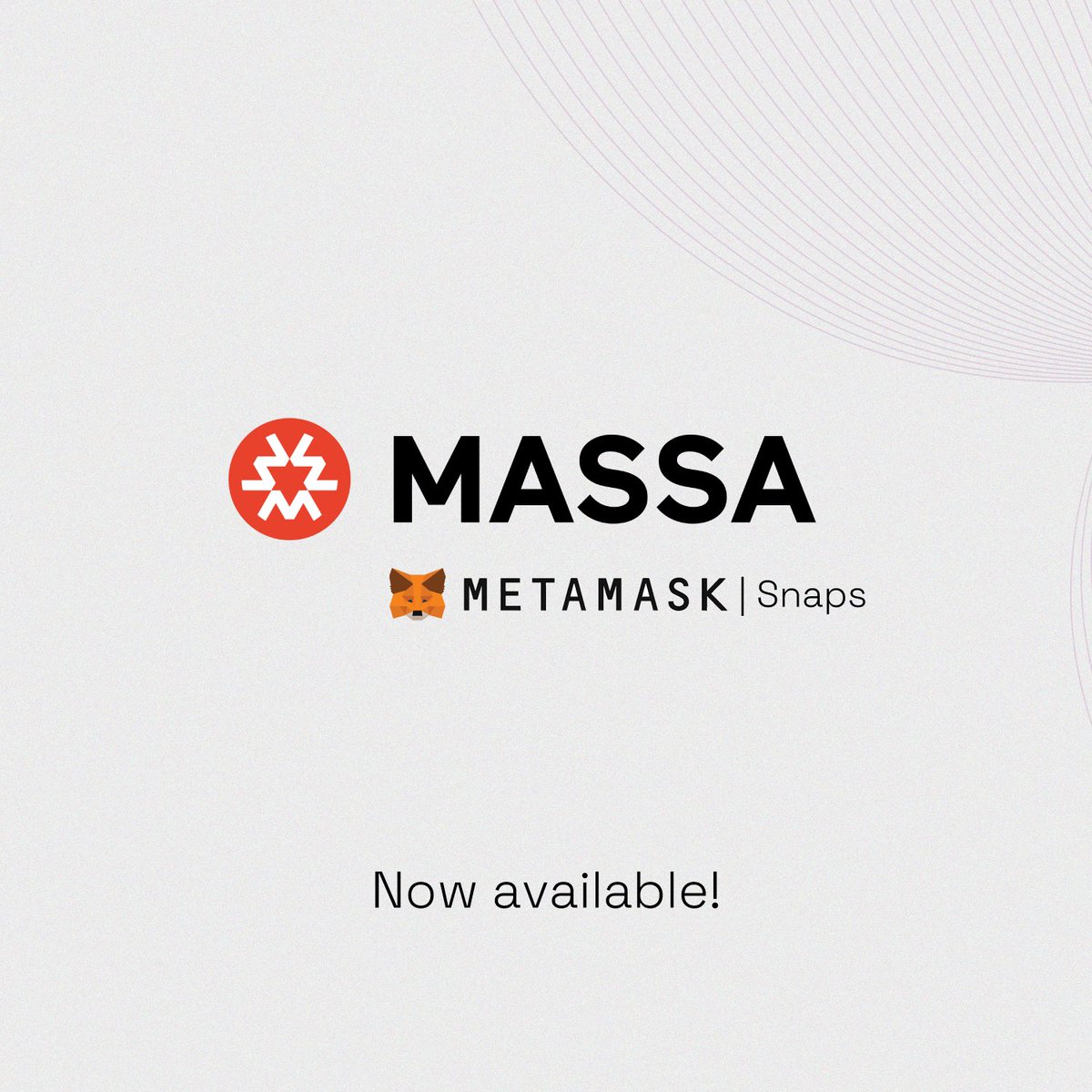 🚨 BIG NEWS! 🚨

Massa is now officially available on <a href="/MetaMask/">MetaMask.eth 🦊</a> Snap !

The wait is over ! 🎉
Seamlessly integrate Massa into your wallet and start building on the future of Web3 ! 🔗

Ready to take your dApps to the next level ? 
Let’s go ! 🚀