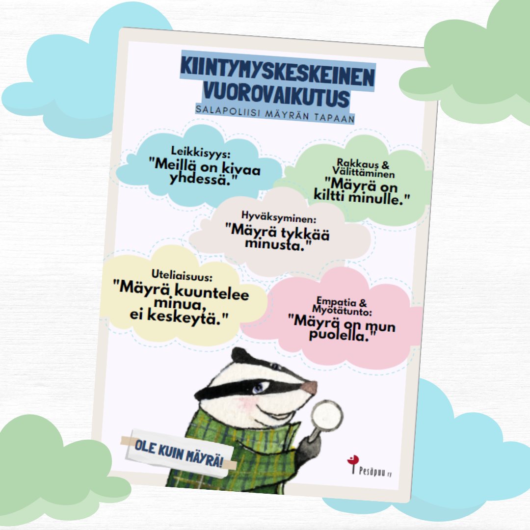 Kevään Salapoliisitoiminnan ystäväverkoston 14.3.2025 klo 9–11 teemana on tällä kertaa kiintymyskeskeinen vuorovaikutus Mäyrän kanssa. Lisäksi kuulemme #Salapoliisitoiminta'n ajankohtaisia kuulumisia eri puolilta Suomea 👉🏽 pesapuu.fi/tapahtumat/sal…