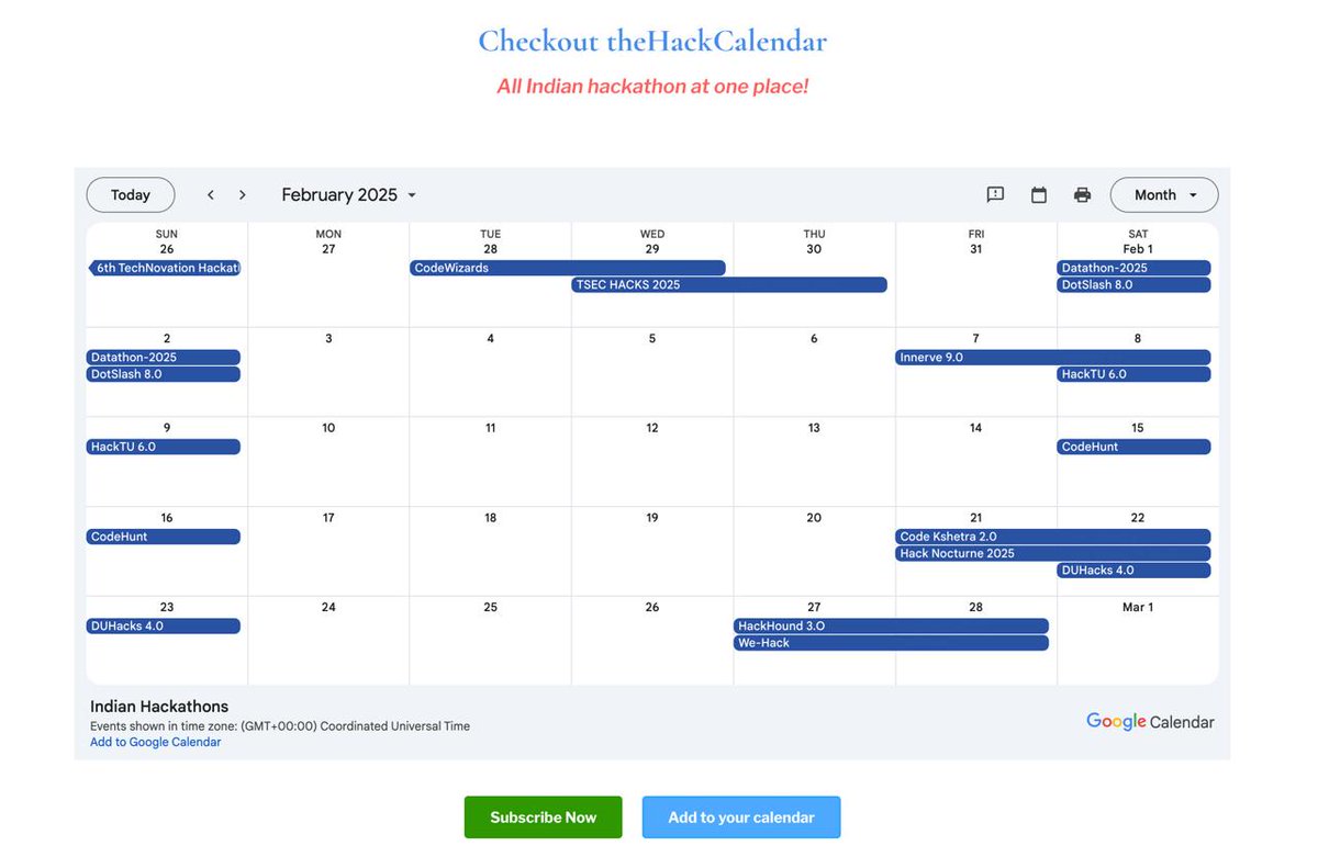 We have listed 10 Upcoming #Hackathons in the month of #February 😳

Check them out now! 🚀
theDevArmy.com/theHackCalendar