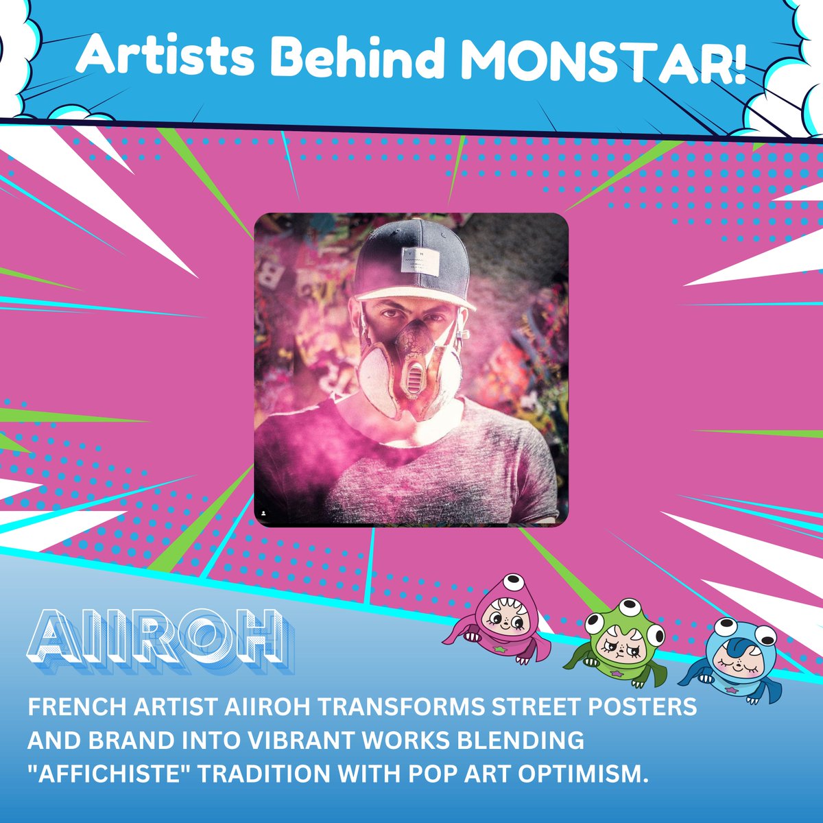 ArtmonStarCoin's tweet photo. Artists Behind MONSTAR!
@Aiirohofficiel 
A French artist who transforms street posters and brands into vibrant works ! https://t.co/OAMyfrtKgF
