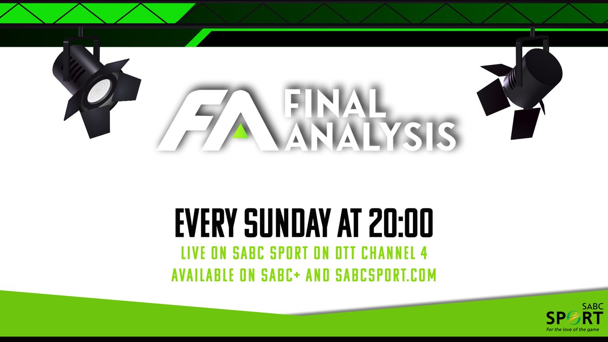 SABC_Sport's tweet photo. Your go-to destination for the latest sports insights, in-depth analysis, and exciting discussions every Sunday night! 🏅

📅Sundays
⏲️20:00 
📺SABC Sport 
📱https://t.co/26PdrPrnVE 

#FinalAnalysis https://t.co/TwpqCIYT7j