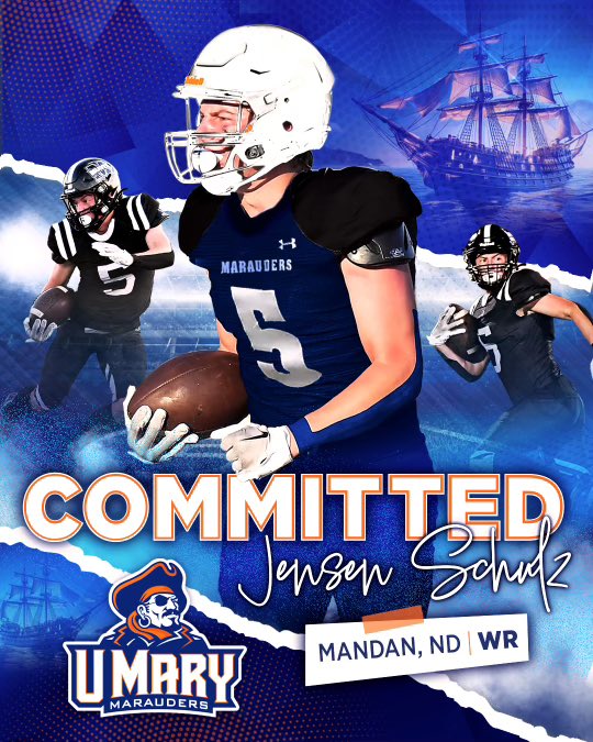 Jensen Schulz (@jensenschulz2) on Twitter photo I am super excited to announce that I will be continuing my Academic and Athletic career at the University of Mary! None of this would've been possible without the help of my Parents, Teammates, and Coaches. With that being said, HOOKS UP!! <a href="/FBCoachShann/">Shann Schillinger</a> <a href="/UMaryFootball/">UMary Football</a> I am super excited to announce that I will be continuing my Academic and Athletic career at the University of Mary! None of this would've been possible without the help of my Parents, Teammates, and Coaches. With that being said, HOOKS UP!! <a href="/FBCoachShann/">Shann Schillinger</a> <a href="/UMaryFootball/">UMary Football</a>