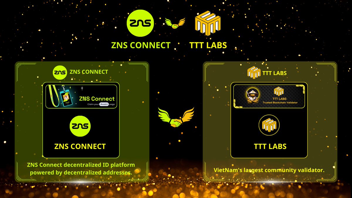 🎉Partnership Announcement: TTT Labs 🤝 ZNS Connect

We are thrilled to announce our partnership with <a href="/ZNSConnect/">ZNS CONNECT</a>, a decentralized ID platform powered by decentralized addresses.

Through this collaboration, <a href="/ttt_lab/">TTT Labs I Validator 🇻🇳</a> will serve as a bridge to amplify the culture and vision of