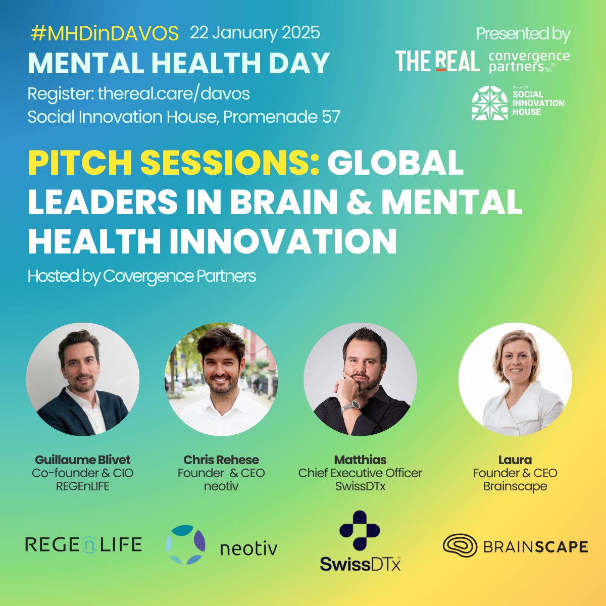 Wyss Center (@wysscenter) on Twitter photo 🌐Next week we are joining global leaders, policymakers and investors during <a href="/wef/">World Economic Forum</a> to move #mentalhealth forward. Meet us in Davos on January 22 for Mental Health Day to discuss #neurotech advancements and connect with the #globalhealth community!
🔗thereal.care/davos 🌐Next week we are joining global leaders, policymakers and investors during <a href="/wef/">World Economic Forum</a> to move #mentalhealth forward. Meet us in Davos on January 22 for Mental Health Day to discuss #neurotech advancements and connect with the #globalhealth community!
🔗thereal.care/davos