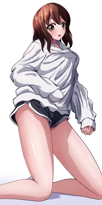 【再掲】部屋着パーカーの彩乃ちゃん #イラスト #過去絵
