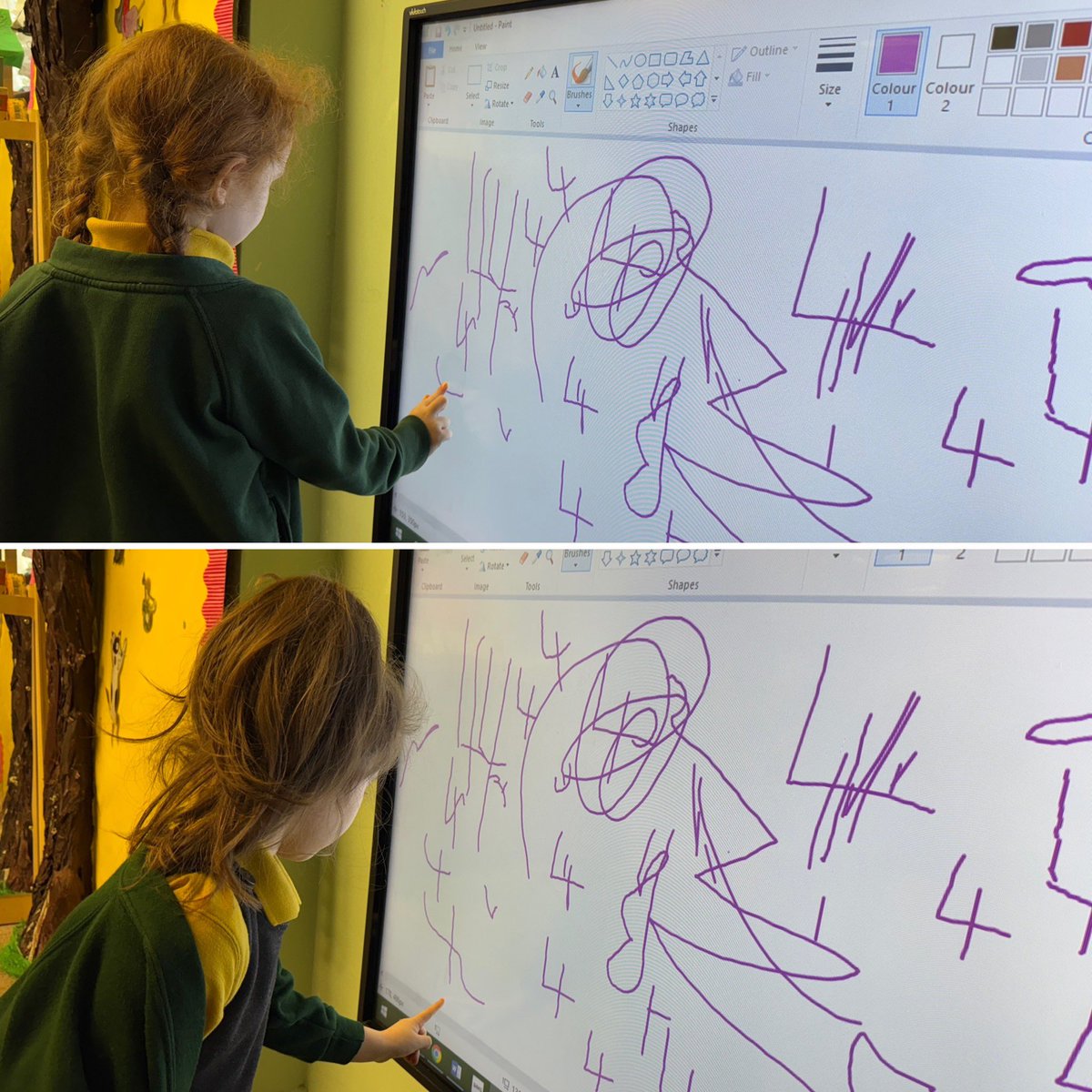 PlasmarlPrimary's tweet photo. ✏️ @PlasmarlNursery are learning to recognise and form numbers. Today, we focused on the number 4. #PlasNum https://t.co/Suygk1Jdy0
