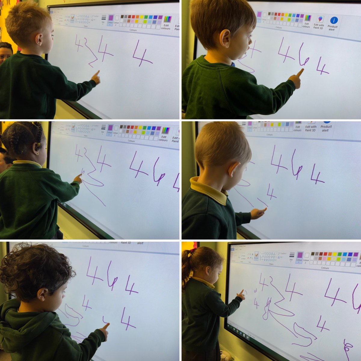 PlasmarlPrimary's tweet photo. ✏️ @PlasmarlNursery are learning to recognise and form numbers. Today, we focused on the number 4. #PlasNum https://t.co/Suygk1Jdy0