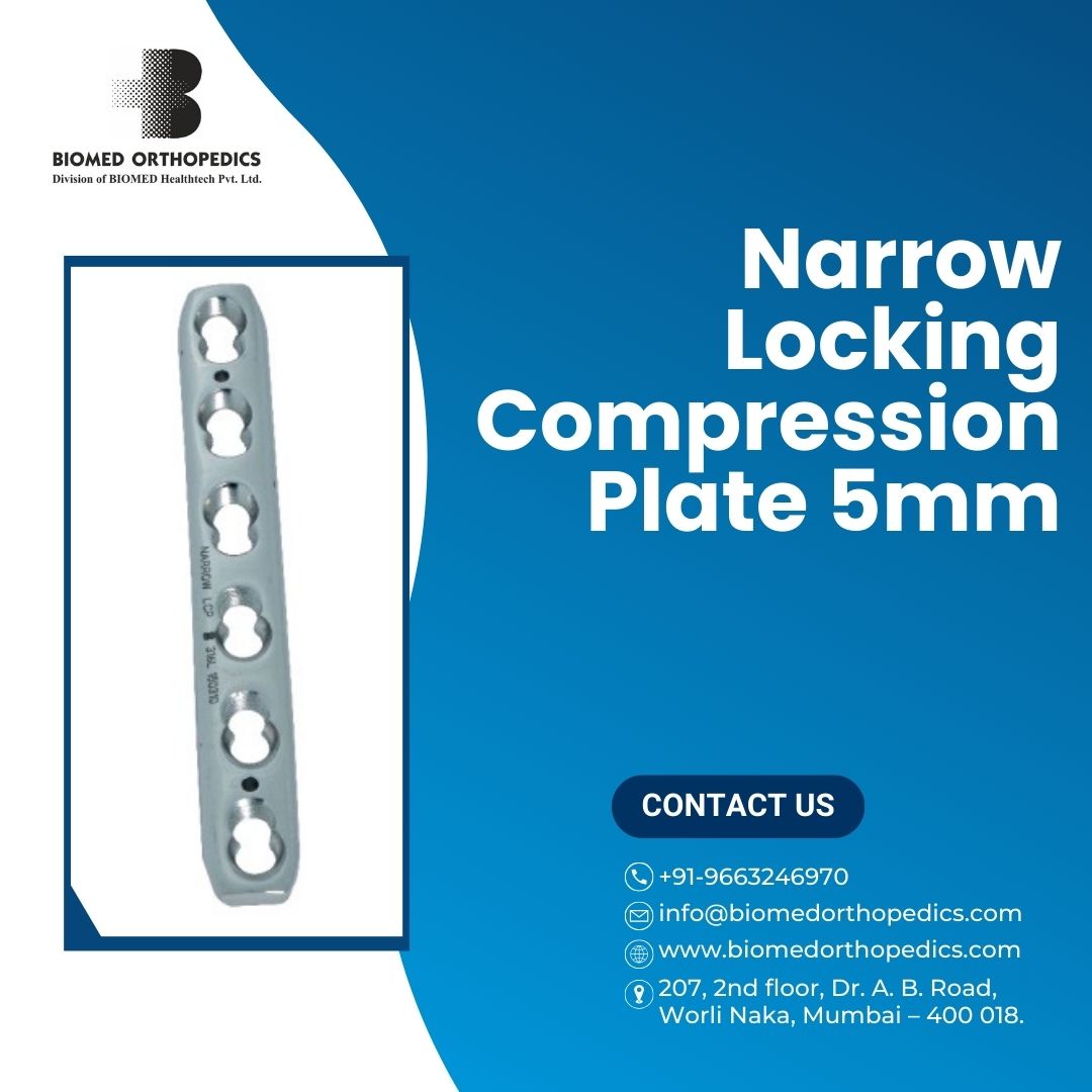 BiomedOrtho01's tweet image. Narrow Locking Compression Plate 5 mm Crafted from premium stainless steel, It is designed for areas with limited space, minimizing soft tissue disruption. 

Contact us for more details!

#LockingCompressionPlate #OrthopedicImplants #TraumaSurgery