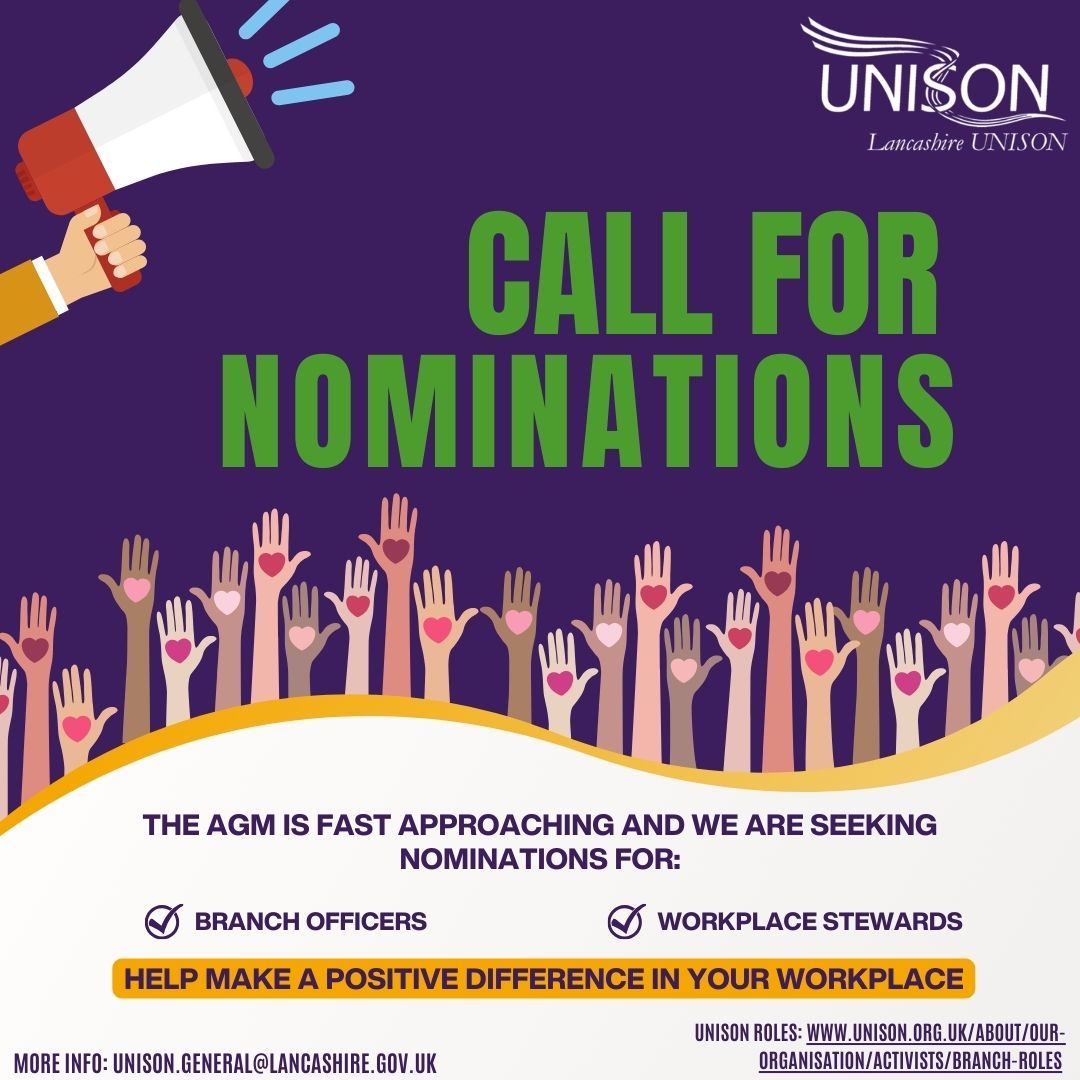 The Annual General Meeting is fast approaching, and we are inviting nominations for positions as branch officers and workplace stewards.  Please contact the branch for further information: buff.ly/44hBbnN (deadline for nominations is Friday 17 January)