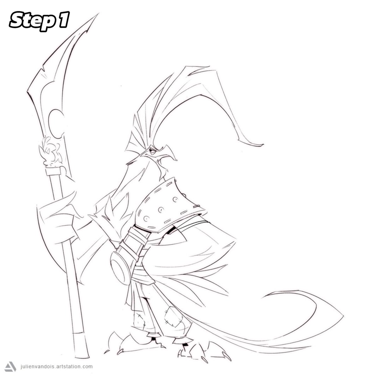 gamedev2dart's tweet image. Blade Master Rooster by Julien Vandois ✍️