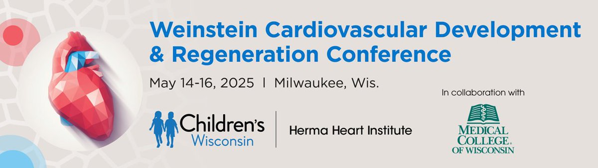 Calling all cardiovascular scientists.... <a href="/WeinsteinConf/">Weinstein Cardiovascular Conference</a>  is in Milwaukee May 14-16! Abstract submission now open. Registration portal is imminent! 

Are you a trainee and want to be considered for a platform talk - abstract due Feb 21!
Childrenswi.org/weinstein