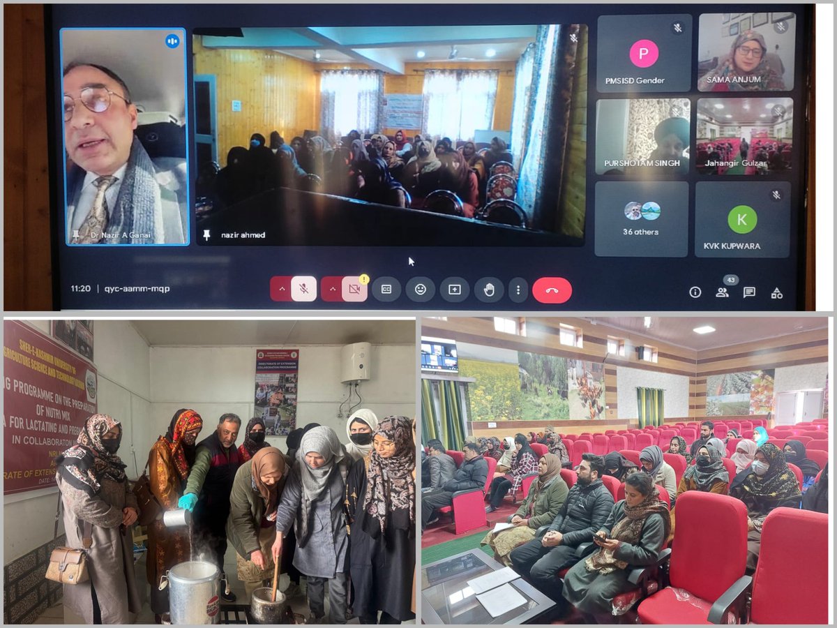 JK_NRLM's tweet photo. JKRLM in collab with @skuast_kashmir, KVKs inaugurated a 3 day training prog on nutrimix formula for pregnant &amp; lactating women across all KVKs of Kmr Division.Dr. Shubhra Sharma,MD JKRLM,thanked the VC SKUAST-K,for extending the expertise of the Deptt  to train the SHGs.@diprjk https://t.co/mreTe5j1rc