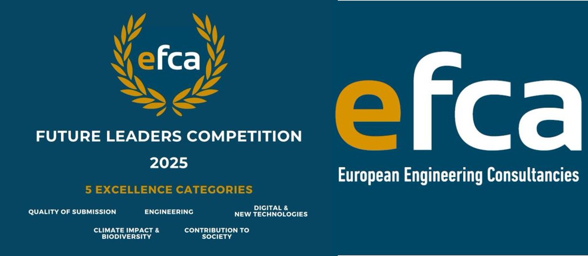 Tecniberia (@tecniberia) on Twitter photo Invitamos a nuestros jóvenes ingenieros a mostrar su talento en la 16ª edición del concurso europeo «EFCA Future Leaders»
Si tienes 35 años o menos y trabajas en una de la emrpesas de <a href="/Tecniberia/">Tecniberia</a>, envíanos tu candidatura antes del 24/03/25
Más información n9.cl/lyqw6 Invitamos a nuestros jóvenes ingenieros a mostrar su talento en la 16ª edición del concurso europeo «EFCA Future Leaders»
Si tienes 35 años o menos y trabajas en una de la emrpesas de <a href="/Tecniberia/">Tecniberia</a>, envíanos tu candidatura antes del 24/03/25
Más información n9.cl/lyqw6