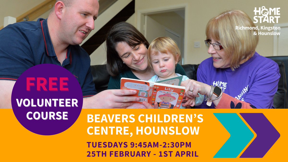 Home-Start Richmond, Kingston & Hounslow (@homestart_rkh) on Twitter photo Do you want to make a difference to a child's life? Have you got a couple of hours spare each week & want to gain new skills? Why not join our team of #volunteers & make a difference that lasts a lifetime? 💜 Email erin@homestart-rkh.org.uk to find out about our Feb course. Do you want to make a difference to a child's life? Have you got a couple of hours spare each week & want to gain new skills? Why not join our team of #volunteers & make a difference that lasts a lifetime? 💜 Email erin@homestart-rkh.org.uk to find out about our Feb course.