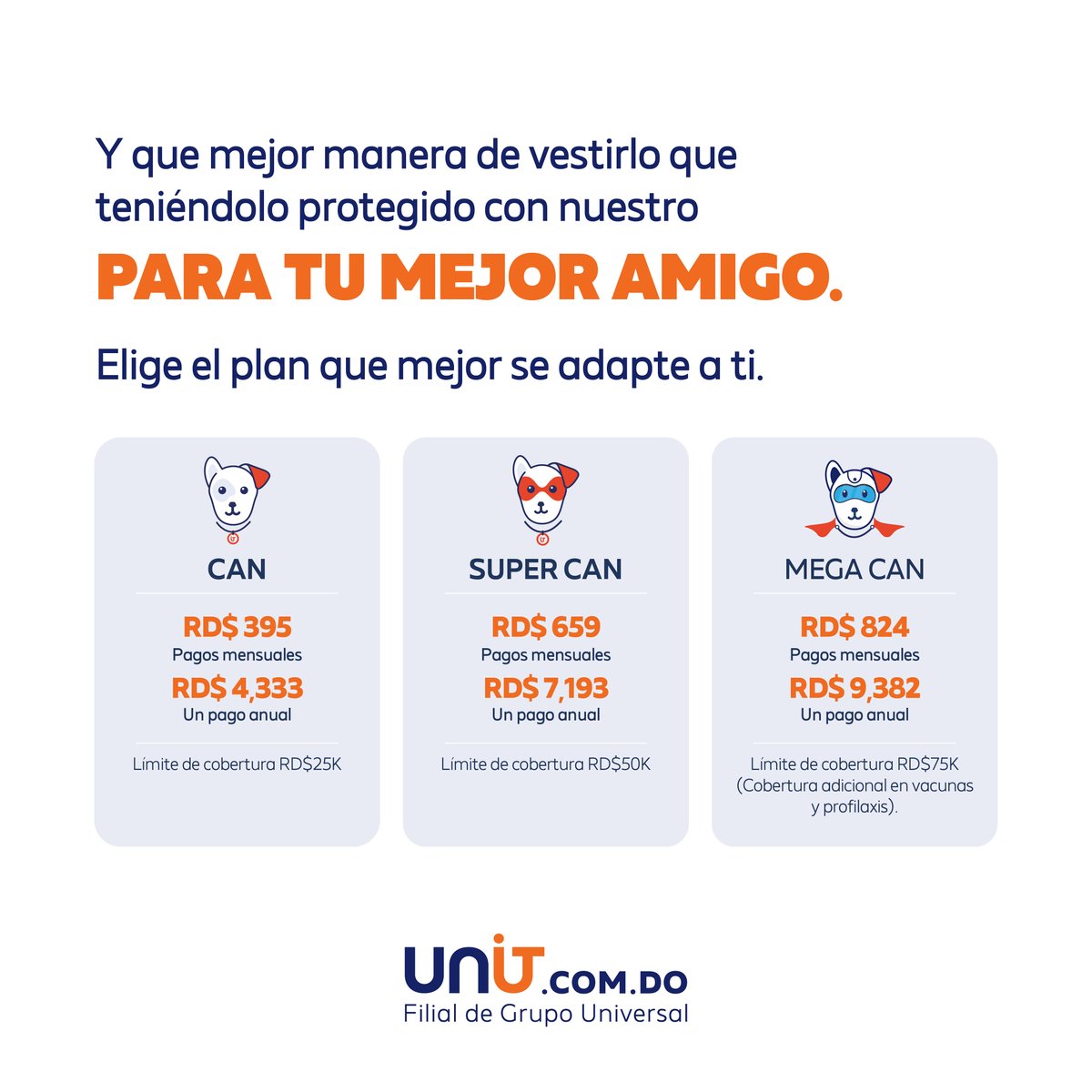 El mejor vestuario para tu perrito es la protección que les permite estar siempre moviendo la colita de felicidad 🐕✨.

Puedes asegurarlo desde los 6 meses hasta los 8 años y estar protegido hasta los 10 años 🛡️🐶.

Visita hubs.ly/Q032rTzb0 y conoce más.