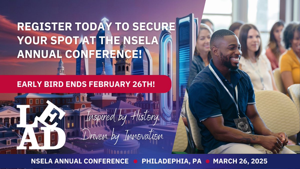🌟Early Bird Registration is LIVE for the 2025 NSELA Annual Conference!🌟

Join us 3/26 for a day of collaboration, innovation, and leadership in science education. Secure your lower rate before 2/26! Register at 2025ac.nsela.org.

#NSELAPhilly2025 #InnovativeLeadership