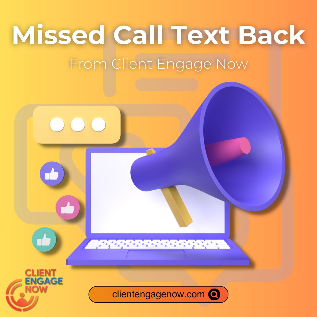 ClientEngageNow's tweet image. Never miss connections from missed calls! 📞✨ We are excited to bring you the Missed Call Text Back feature from Client Engage Now – turn your missed calls into new leads. 💬 #StayConnected #TextBack #MissedCall